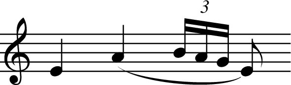 X:1
K:C
M:none
L:1/8
E2 (A2 (3B/2A/2G/2 E)