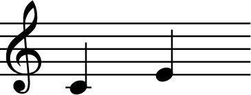 
X:1
L:1/4
M:none
K:C
CE
