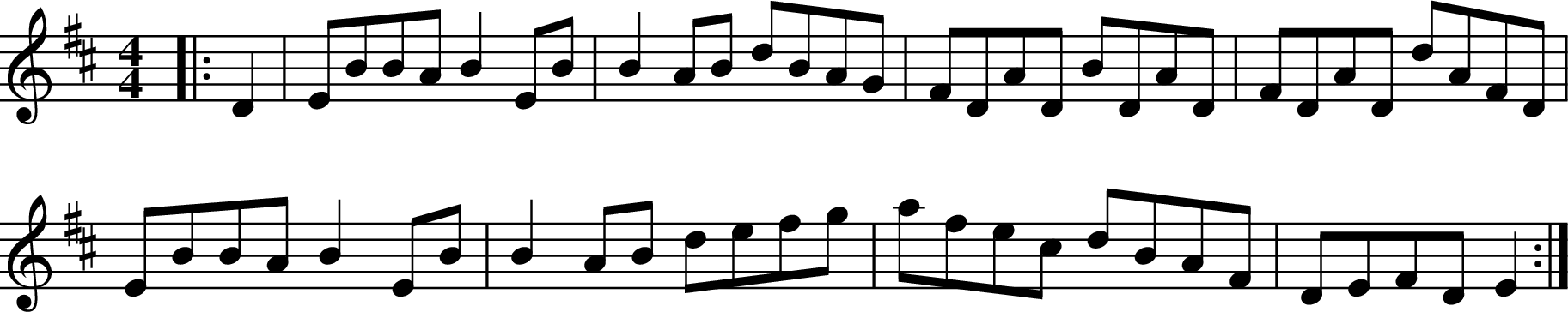 
X:1
R:reel
M:4/4
L:1/8
K:Edor
|:D2|EBBA B2 EB|B2 AB dBAG|FDAD BDAD|FDAD dAFD|
EBBA B2 EB|B2 AB defg|afec dBAF|DEFD E2:|
