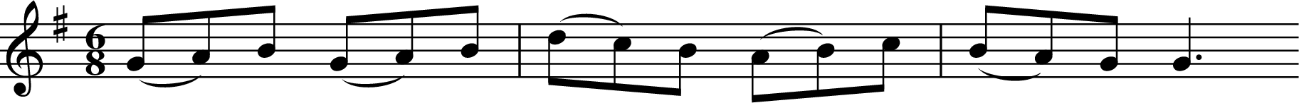 X: 1
M: 6/8
L: 1/8
K: G
(GA)B (GA)B | (dc)B (AB)c | (BA)G G3