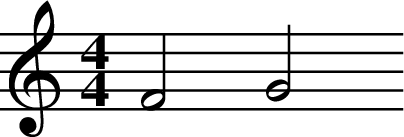 
X:5
M:4/4
L:1/4
K:Cmaj
F2 G2
