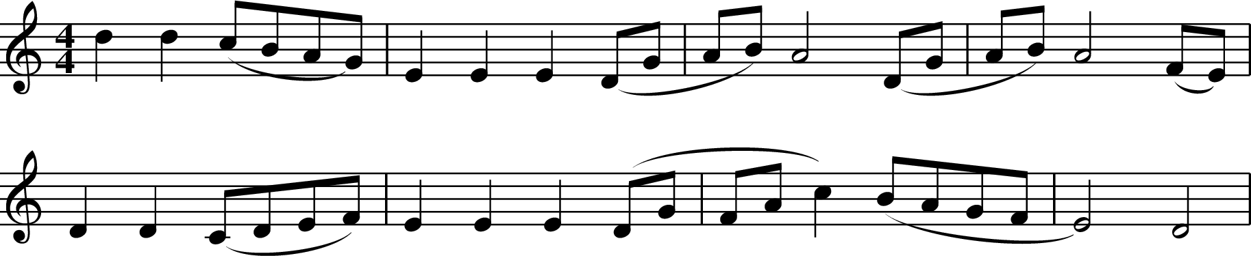 X:5
M:4/4
L:1/4
K:Ddor
dd (c/B/A/G/) | E E E (D/G/ | A/B/) A2 (D/G/ | A/B/) A2 (F/E/) |
DD (C/D/E/F/) | E E E (D/G/ | F/A/c) (B/A/G/F/ | E2 ) D2 |