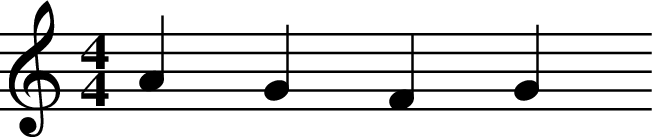 
X:1
K:C
M:4/4
L:1/4
AGFG
